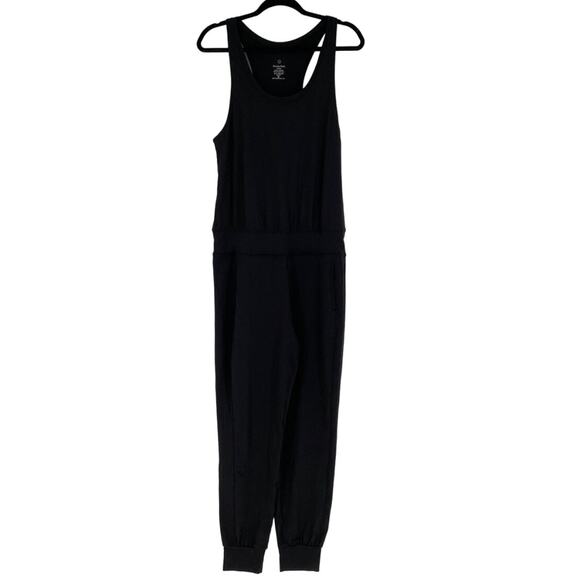 Sweaty Betty Size Large Black Gary Jogger Jumpsuit Racerback Scoop Neck OS30-4 - Picture 3 of 9